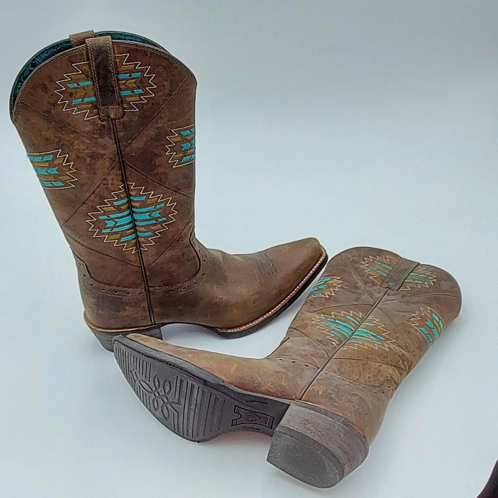 Ariat Boots, turquoise and leather